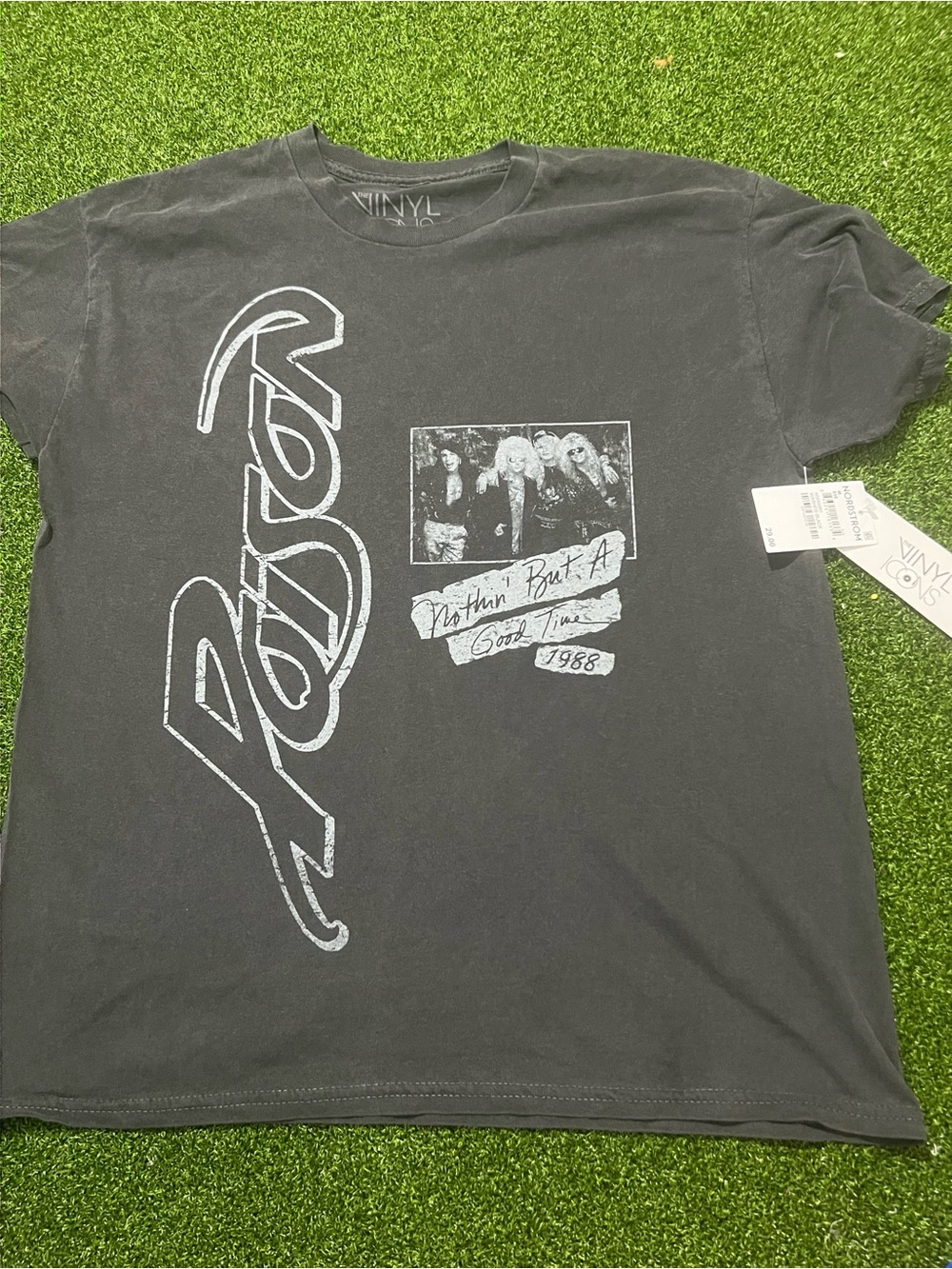 NWT Poison Band Tee | The Vinyl Icons Nordstrom | Washed Black | Size Medium 🎸🔥